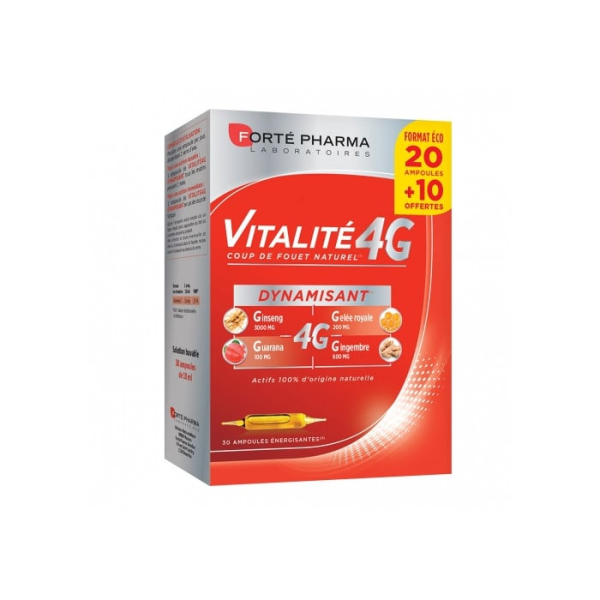 FORTE PHARMA VITALITE 4G DEFENSES 20 AMPOULES + 10 AMPOULES OFFERTES