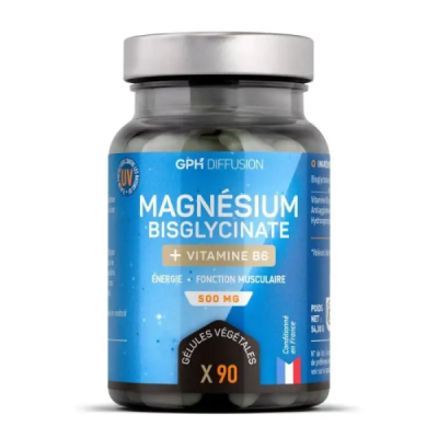 GPH MAGNESIUM BISGLYCINATE + VITAMINE B6 500 MG 90 GELULES