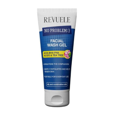 REVUELE NO PROBLEM GEL NETTOYANT VISAGE AHA BHA PHA ACIDES ET ARBRE A THE 200 ML
