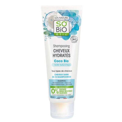 SO BIO SHAMPOING CHEVEUX HYDRATES COCO BIO ET ACIDE HYALURONIQUE 250 ML