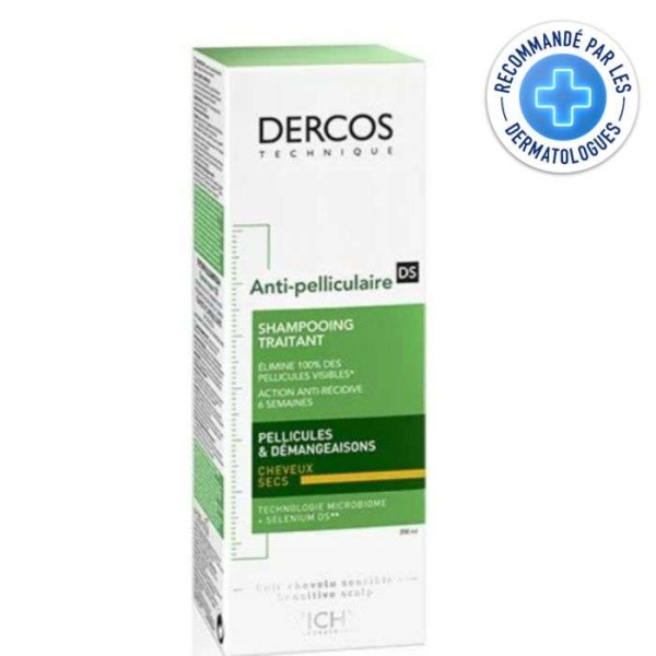 VICHY DERCOS SHAMPOING ANTI PELLICULAIRE DS CHEVEUX SECS 200 ML