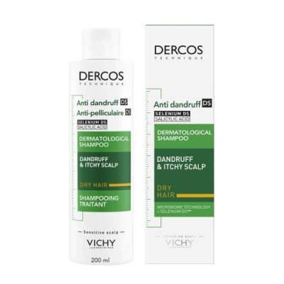 VICHY DERCOS SHAMPOING ANTI PELLICULAIRE DS CHEVEUX SECS 200 ML